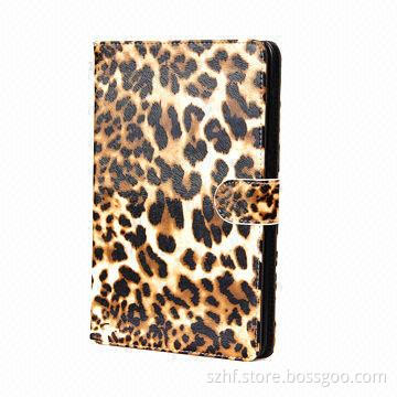 Yellow leopard leather case for iPad